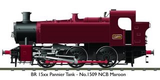 BR 15XX Pannier Tank 1509 NCB Maroon OO