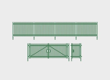 Modern Palisade Fencing with Gates