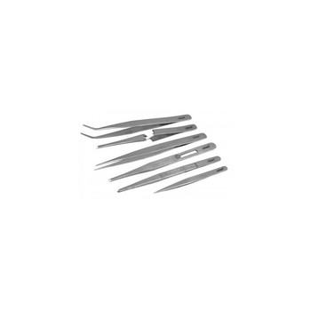 6 Piece Stainless Steel Tweezers