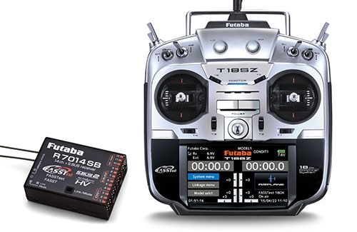Futaba T18SZ - 18 Channel 24GHz Mode 2 amp R7014SB Combo