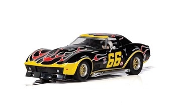 Scalextric Chevrolet Corvette No 66 Flames Slot Car - C4107