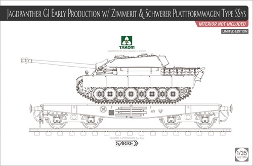 Jagdpanther G1 Early w/ Zimmerit amp; Schwerer Plattformwagen Type SSys
