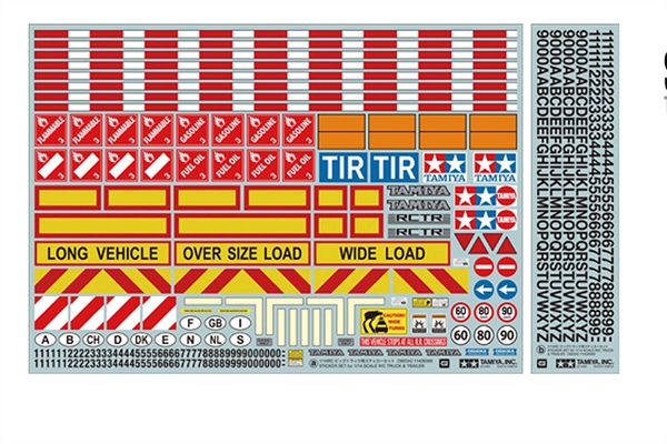 Additional Detail Sticker Set 1/14 RC Trucks and Trailers Tamiya