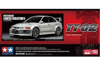Tamiya RC Mitsubishi Lancer Evo V Inc ESC (TT-02) - 58713
