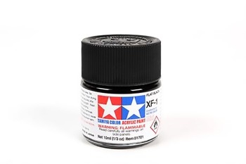 Acrylic XF-1 Flat Black - 10ml Bottle