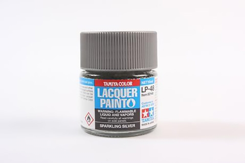 LP-48 Gloss Sparkling Silver Lacquer Paint - 10ml