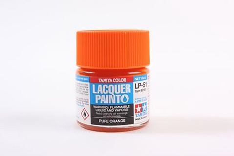 LP-51 Gloss Pure Orange Lacquer Paint - 10ml