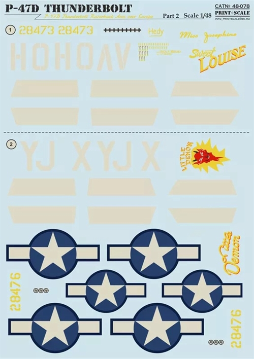 P-47D Decal Sheet