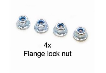4mm Flanged Lock Nut (Pack of 4)