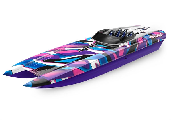 DCB M41 Widebody 1:10 40in Brushless Electric Catamaran Race Boat, Purple (+ TQi 2-ch, TSM, VXL-6s Marine, Velineon 540XL)