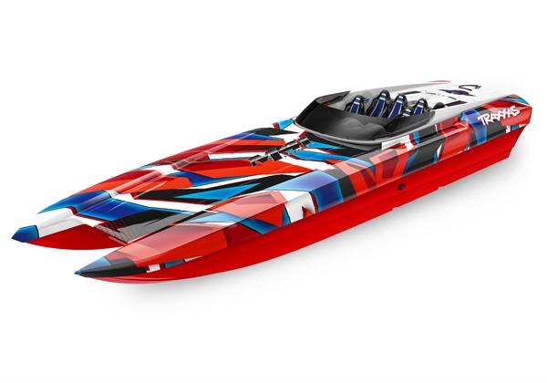 DCB M41 Widebody 1:10 40in Brushless Electric Catamaran Race Boat, Red (+ TQi 2-ch, TSM, VXL-6s Marine, Velineon 540XL)