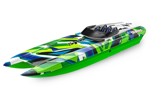 DCB M41 Widebody 110 40in Brushless Electric Catamaran Race Boat Green + TQi 2-ch TSM VXL-6s Marine Velineon 540XL