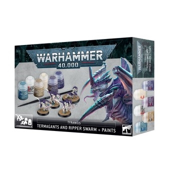 TYRANIDS: TERMAGANTS AND RIPPER SWARM AND PAINTS SET