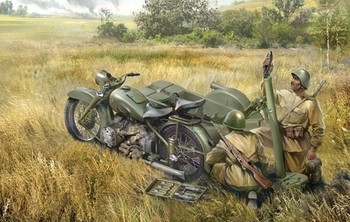 M-72 Soviet Motorcycle with 82mm Mortar